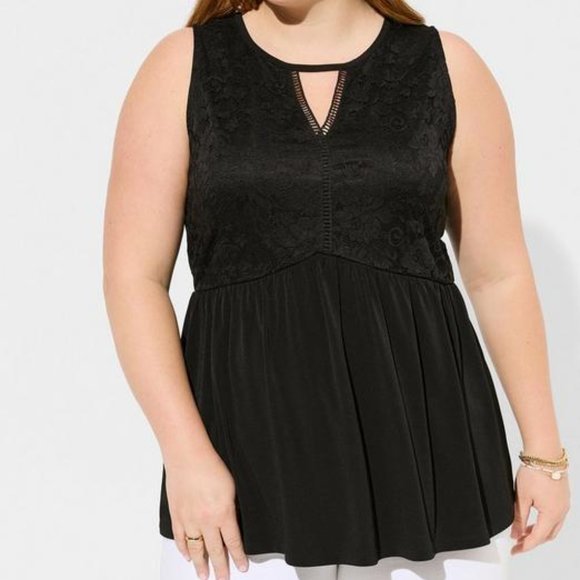 ❤️NWT VINTAGE TORRID TANK - LACE BABYDOLL KEYHOLE CAMI - FLOWY - PLUS SIZE - Picture 1 of 16